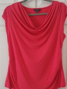 George Women's Pink Drape Neck Sleeveless Top